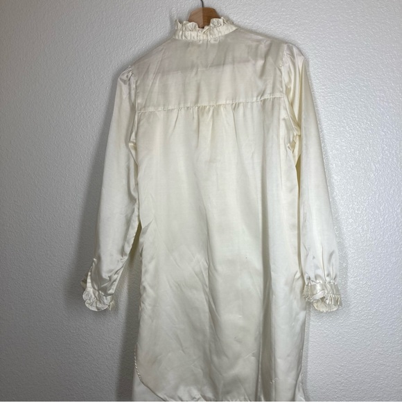 Jodie Arden Vintage Sleep Wear Robe Cream Embroidered Floral Small Pijama - Picture 11 of 16